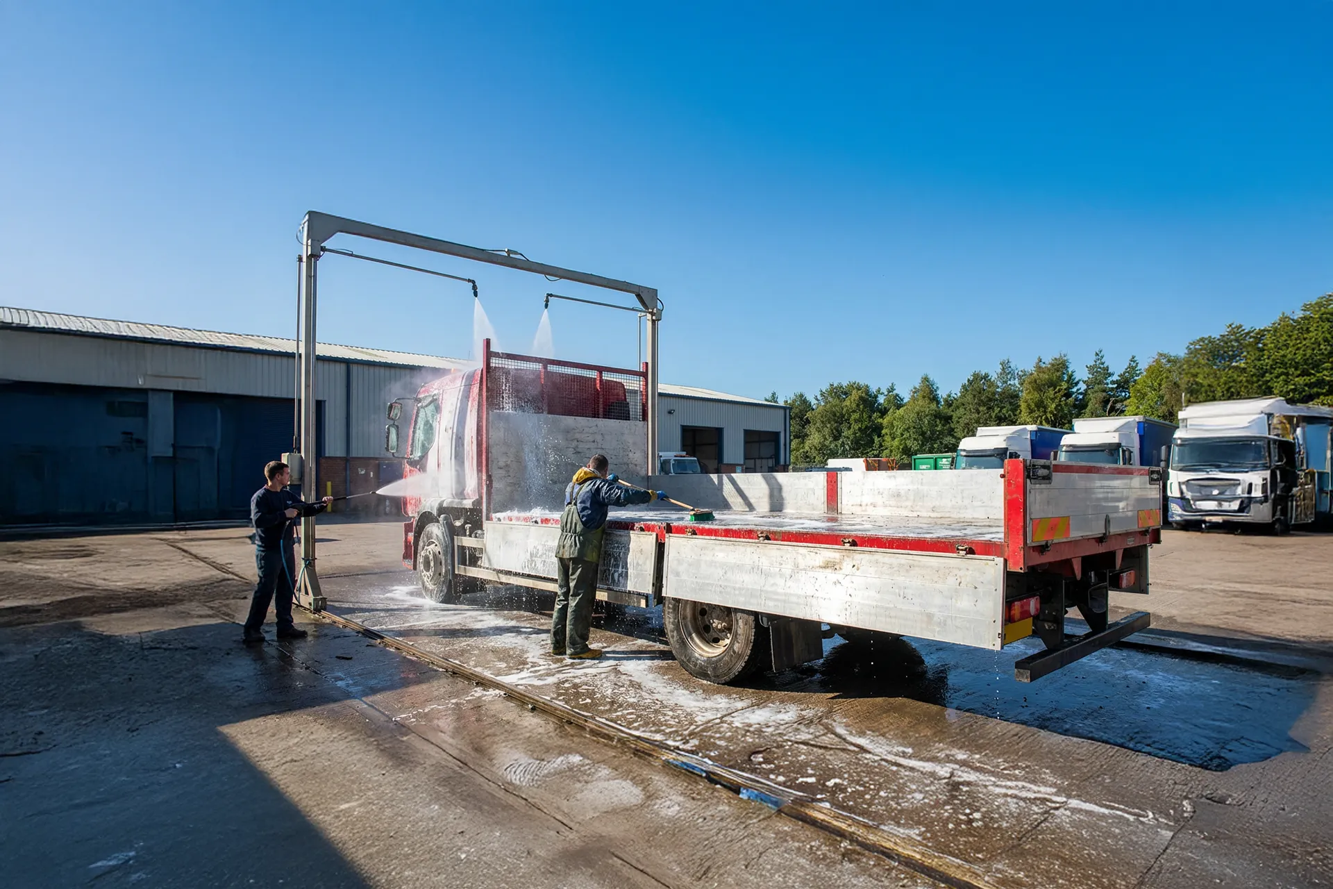 Flat bed wash