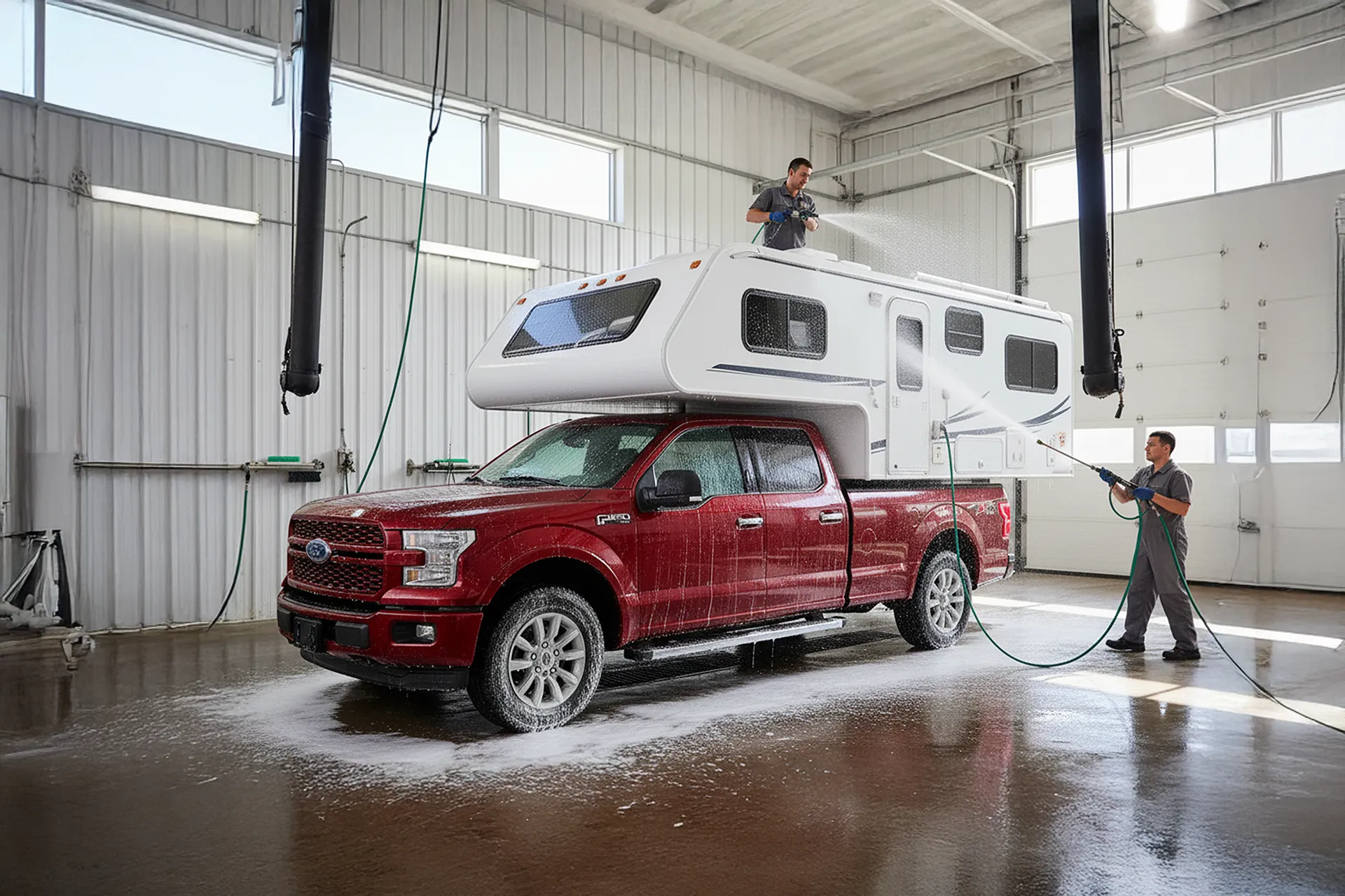 Pickup with Camper wash